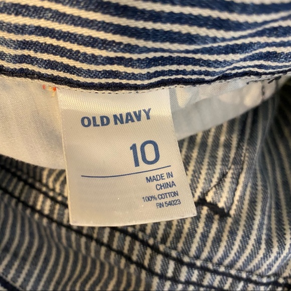 Old Navy Blue Striped Jean Shorts Women's Size 10 - Picture 2 of 3